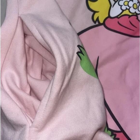 NEW Official Nintendo Princess Peach Pink Hoodie - Gamer Girl S - XL – Soft Pink - Picture 5 of 11